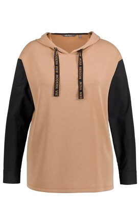 Ulla Popken Sweatshirt Cappuccino / Zwart