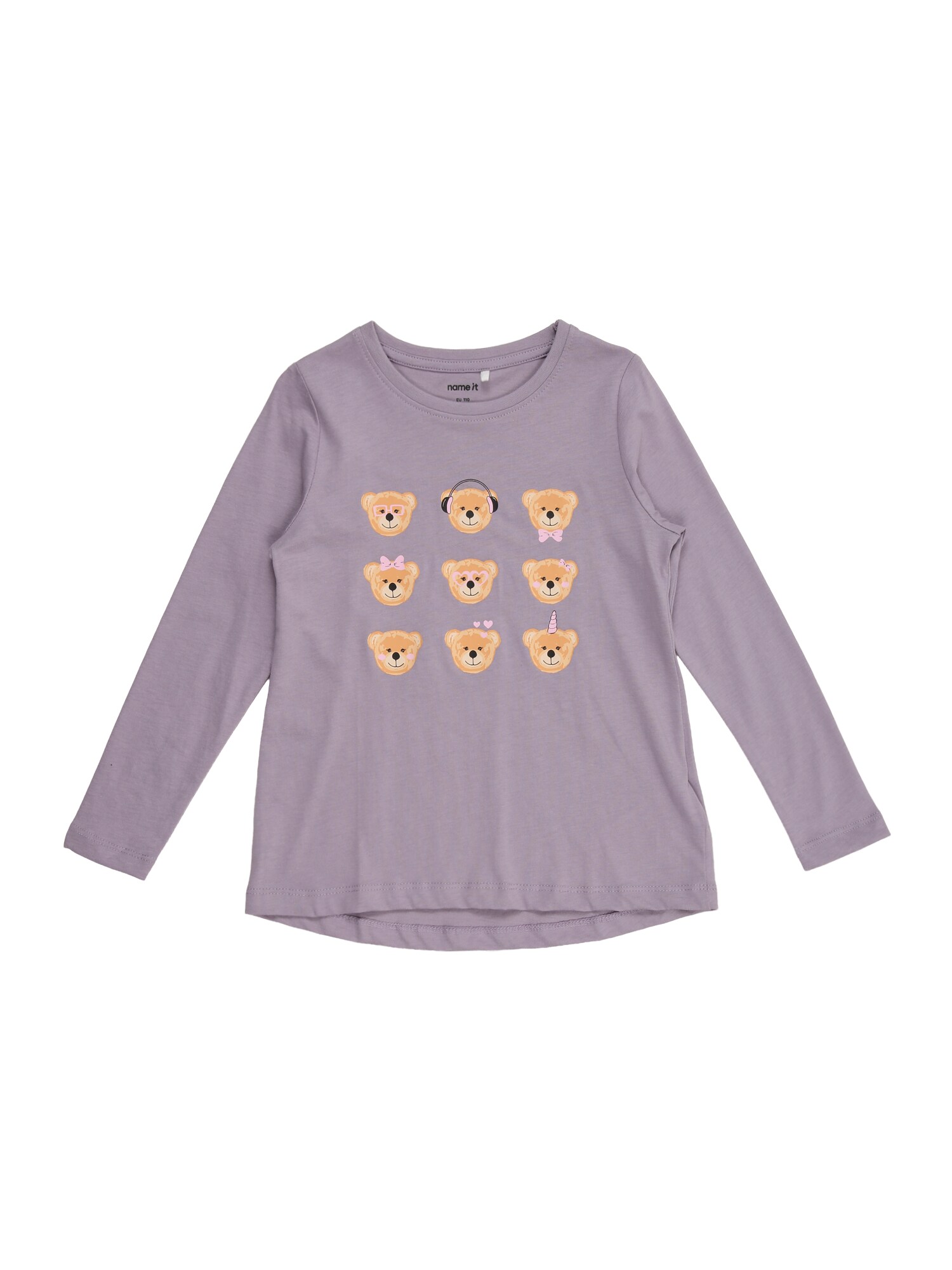 NAME IT Tricou 'NMFVIOLET'  maro cămilă / mauve / negru