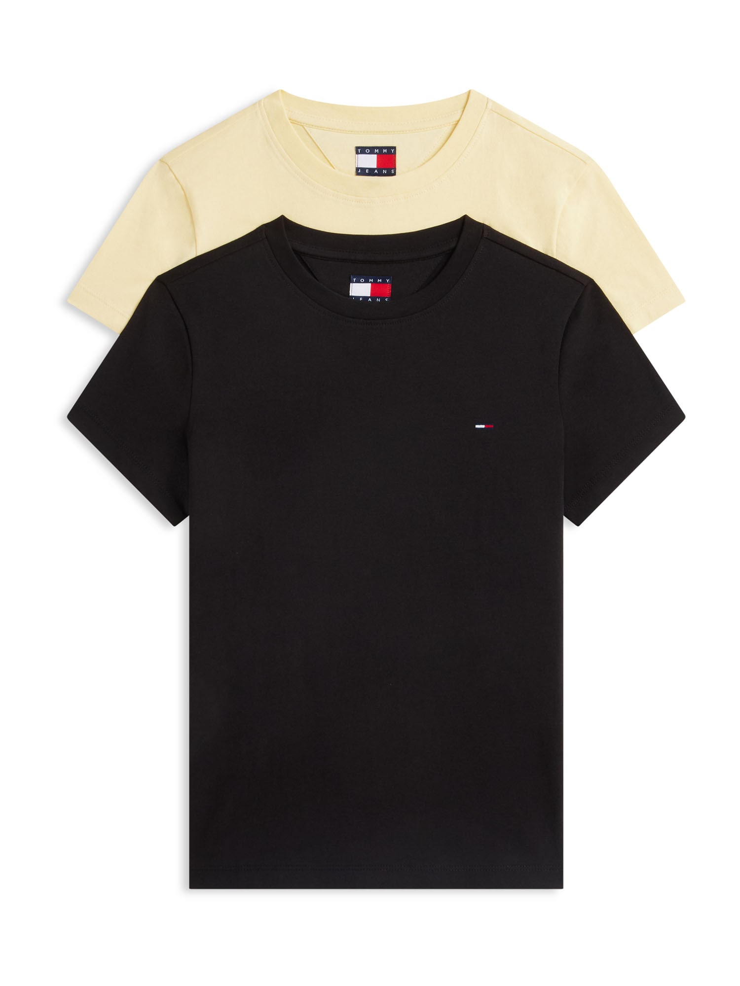 Tommy Jeans Tricou galben deschis / negru