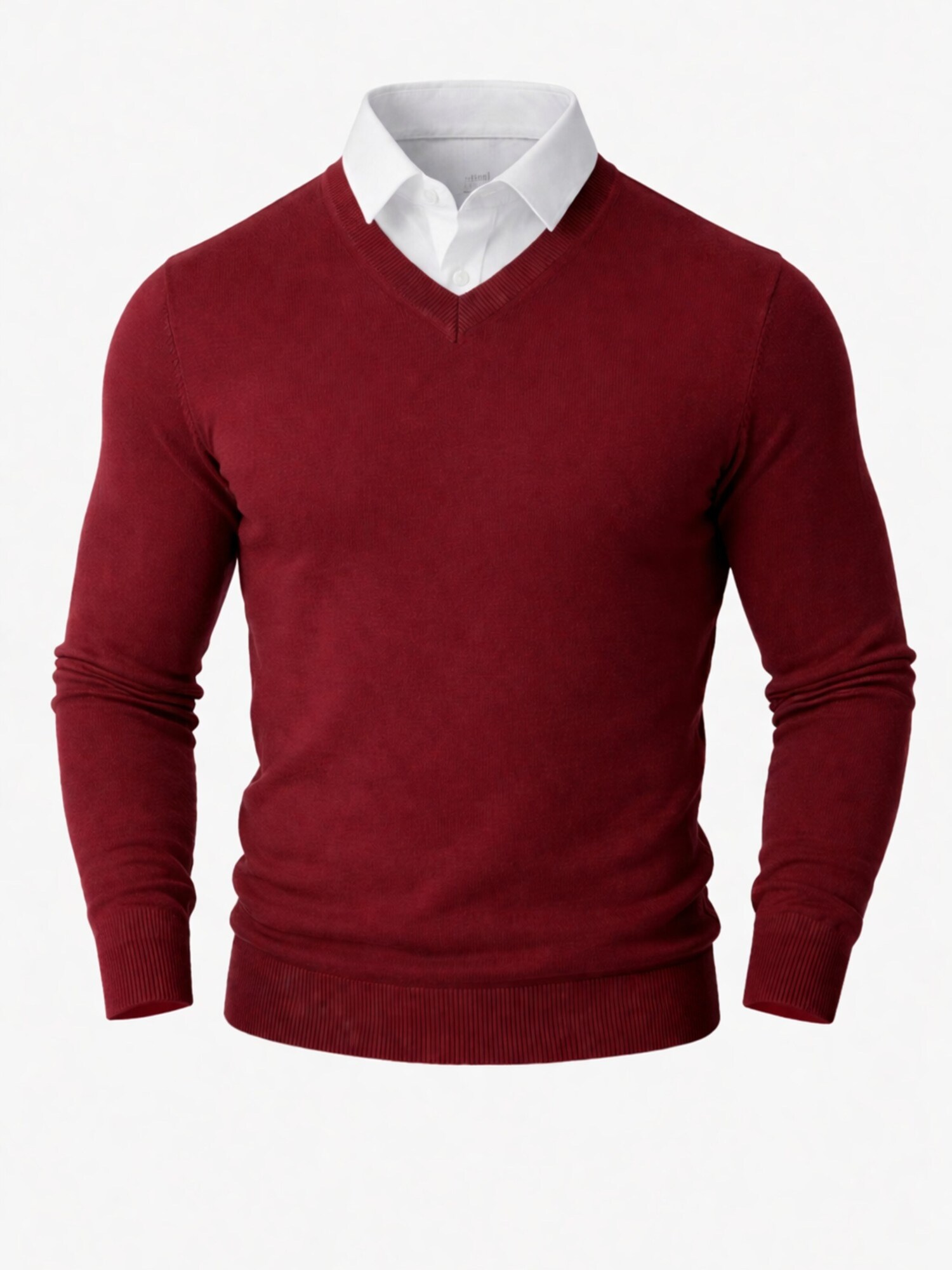 PANTONECLO Jersey 'Pantoneclo Men’s Mock Sweater'  burdeos