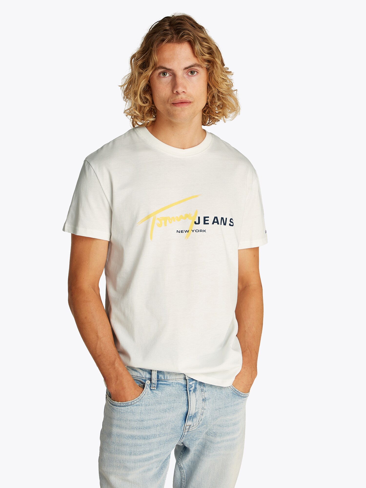 Tommy Jeans Póló  tengerészkék / sárga / fehér termék 2. képe