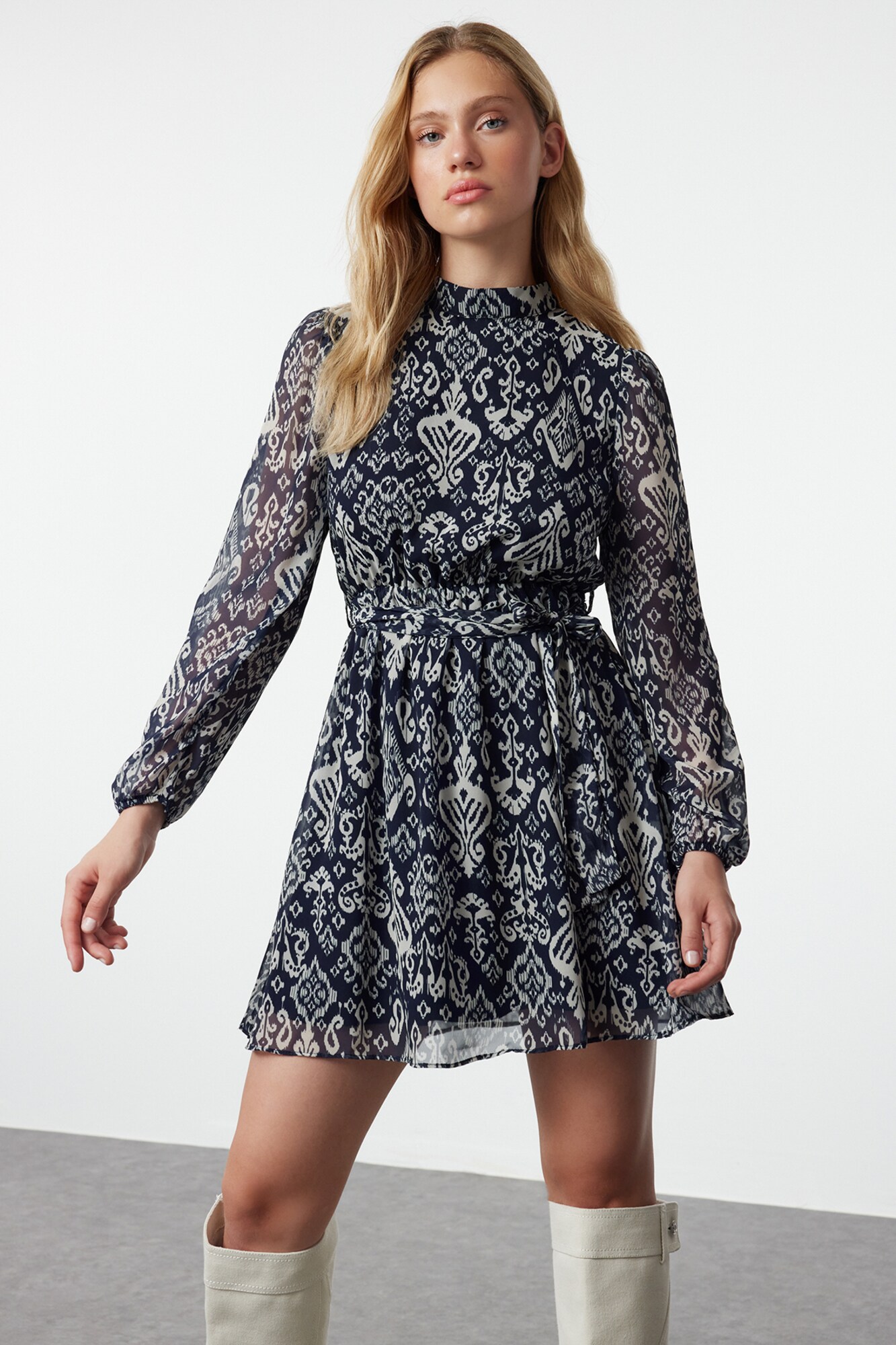Trendyol Rochie albastru noapte / gri piatră