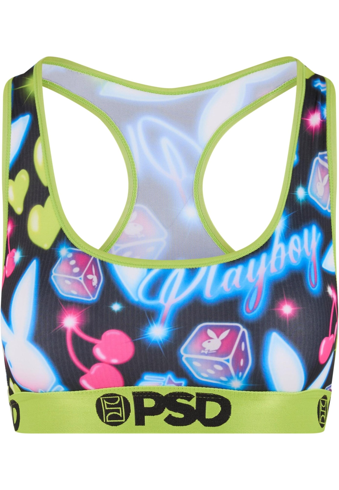 PSD Sujetador 'Airbrush' azul neon / verde claro / rosa / negro