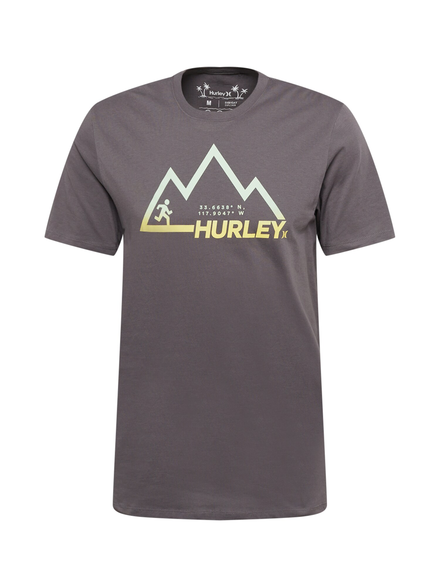 Hurley Funkčné tričko 'EXPLORE MOUNTAIN'  tmavosivá / mätová / trstinová