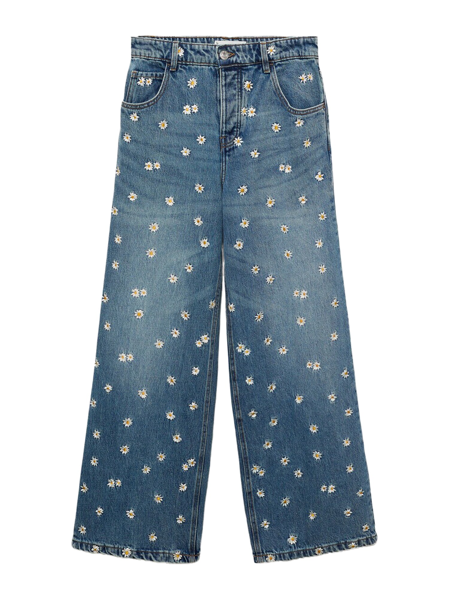 MANGO Džínsy 'MASSY'  modrá denim / horčicová / šedobiela