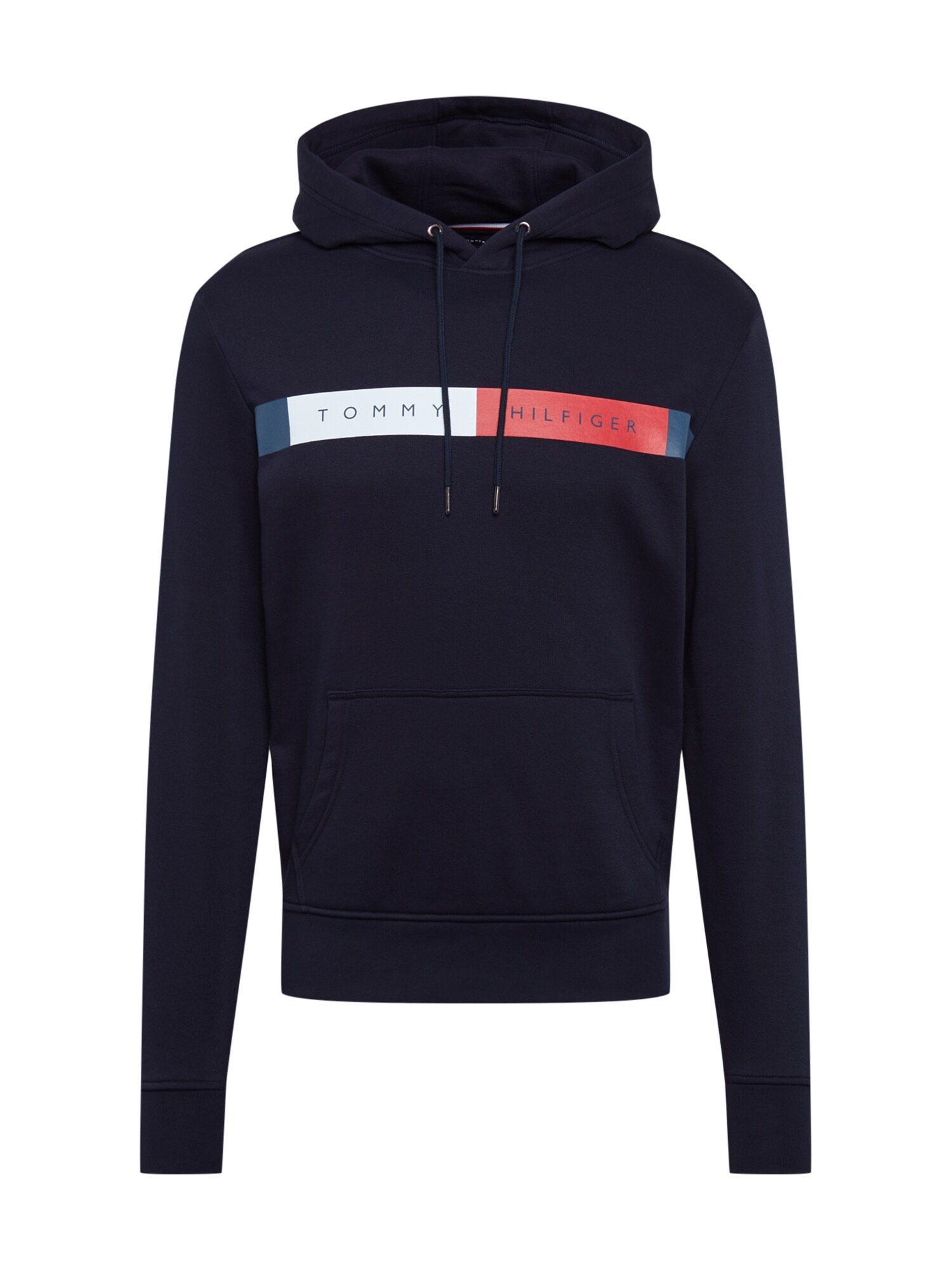 TOMMY HILFIGER Megztinis be užsegimo  nakties mėlyna / balta / raudona