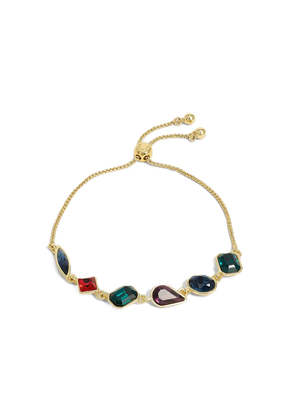 Armband 'JULIET' guld / smaragd / cyklamen