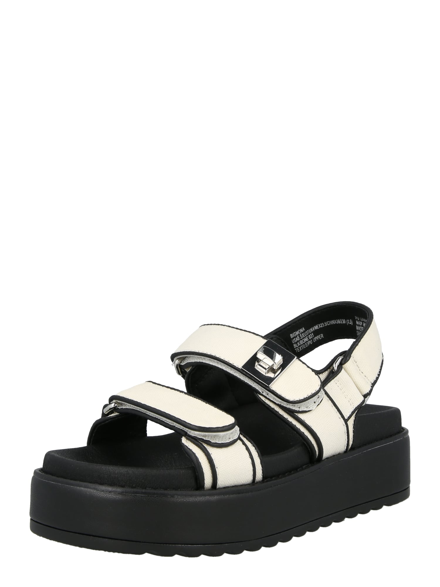 STEVE MADDEN Sandale 'Bigmona'  negru / alb natural