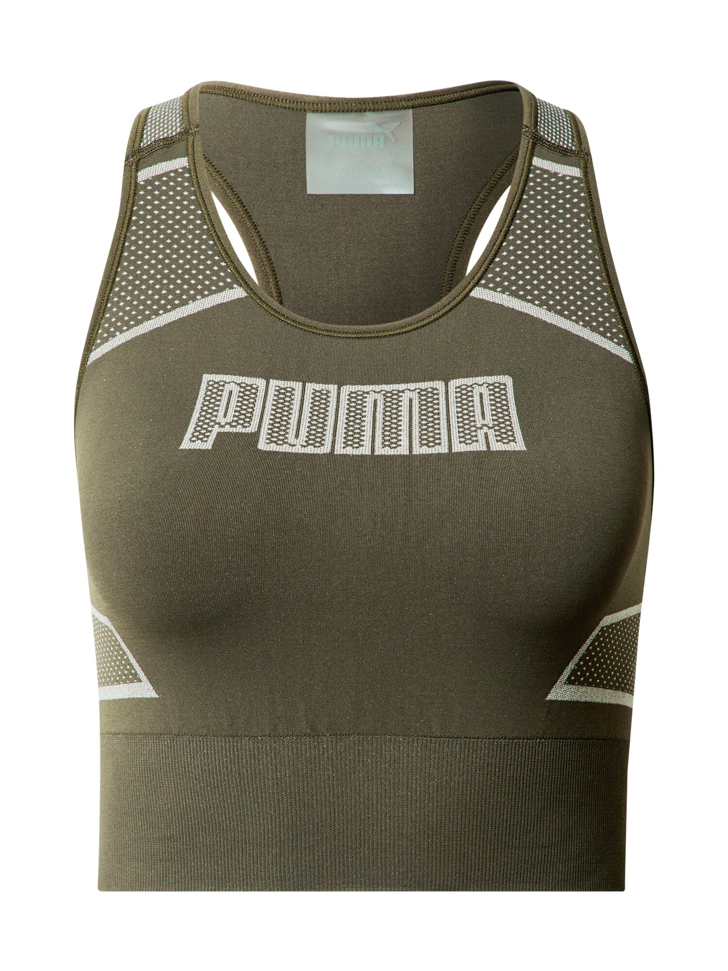 PUMA Sportiniai marškinėliai be rankovių  tamsiai žalia / balta