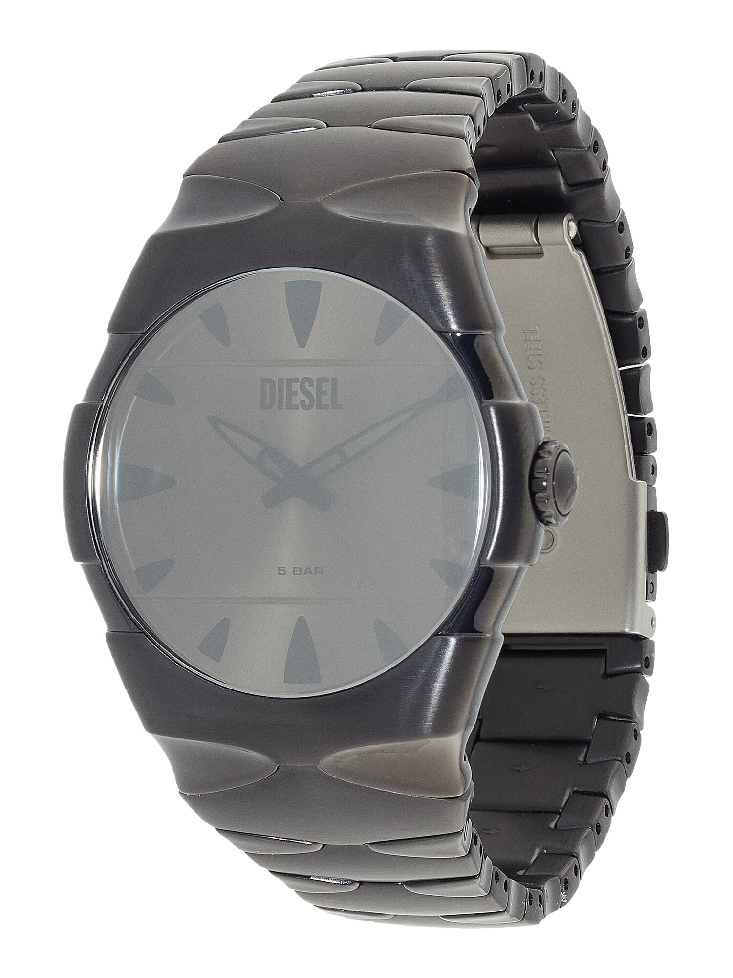 DIESEL Ceas analogic D-Sruptor  negru / argintiu