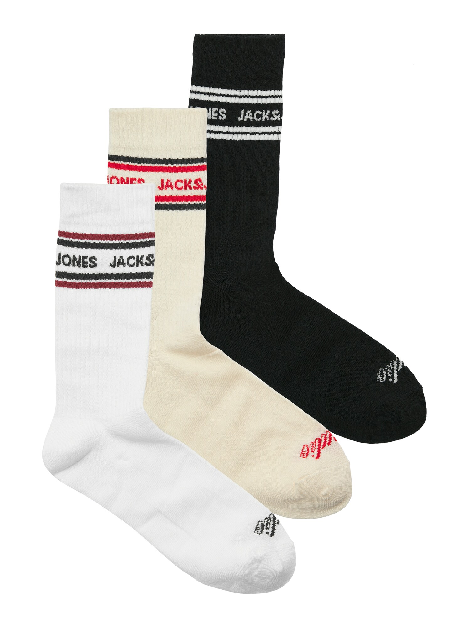 JACK & JONES Șosete JACLANDON  roșu / negru / alb / alb lână