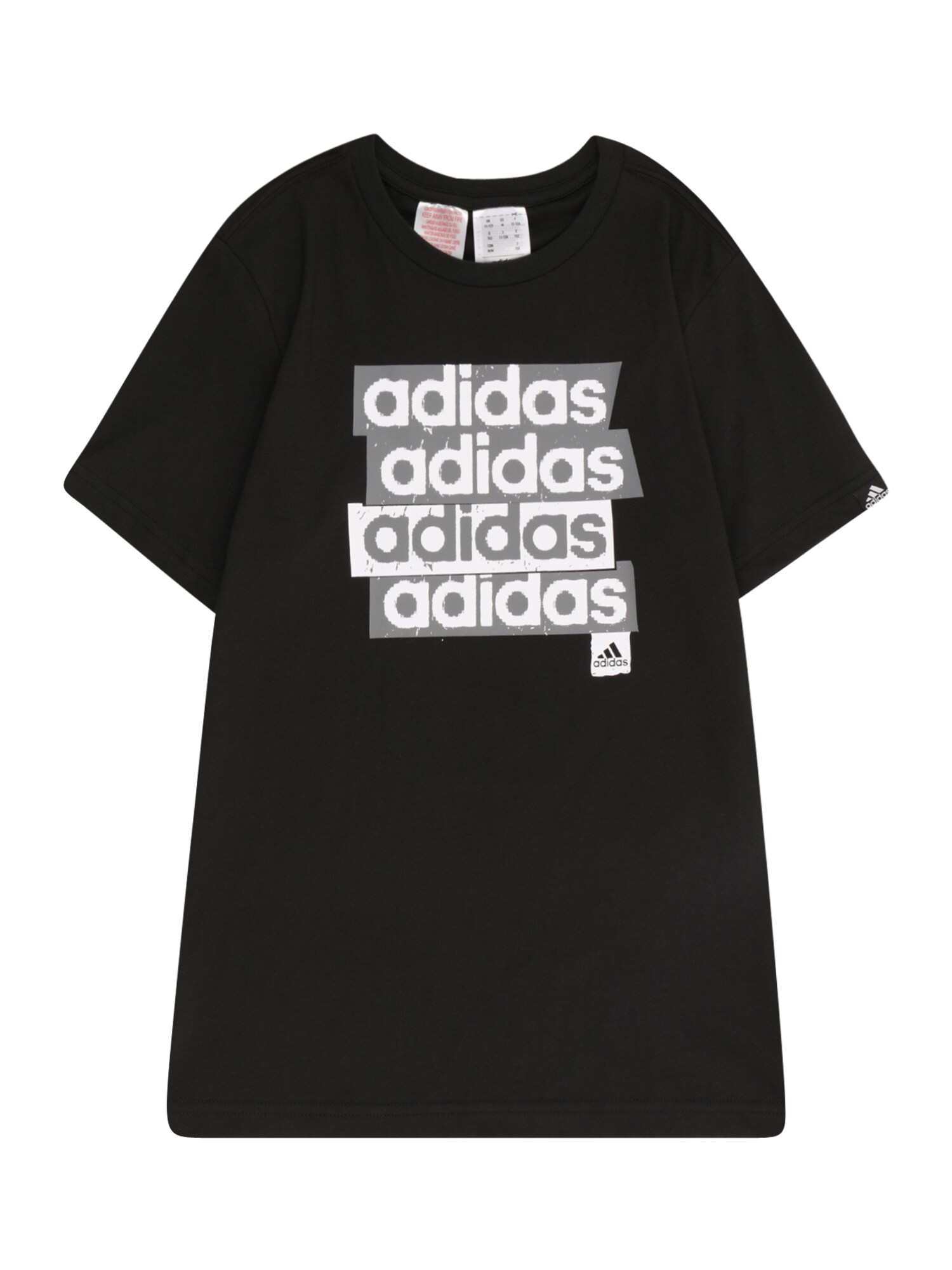 ADIDAS SPORTSWEAR Funkčné tričko 'Lin Repeat'  sivá / čierna / biela