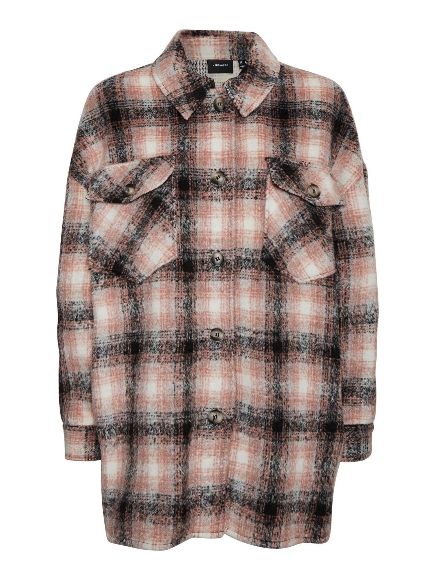 VERO MODA Geacă de primăvară-toamnă Luna  rosé / negru / alb