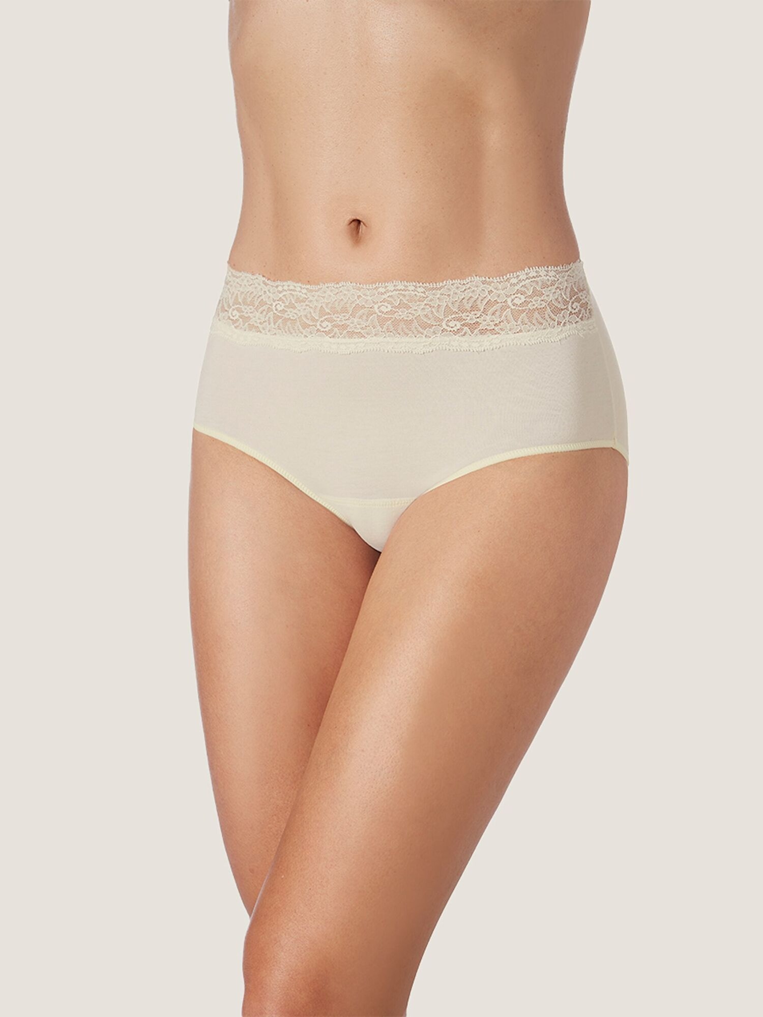 zd ZERO DEFECTS Panti 'Atenea lace high waist Soy fiber' blanco natural