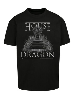 F4NT4STIC Shirt ‘House Of The Dragon Throne’ Grijs / Zwart