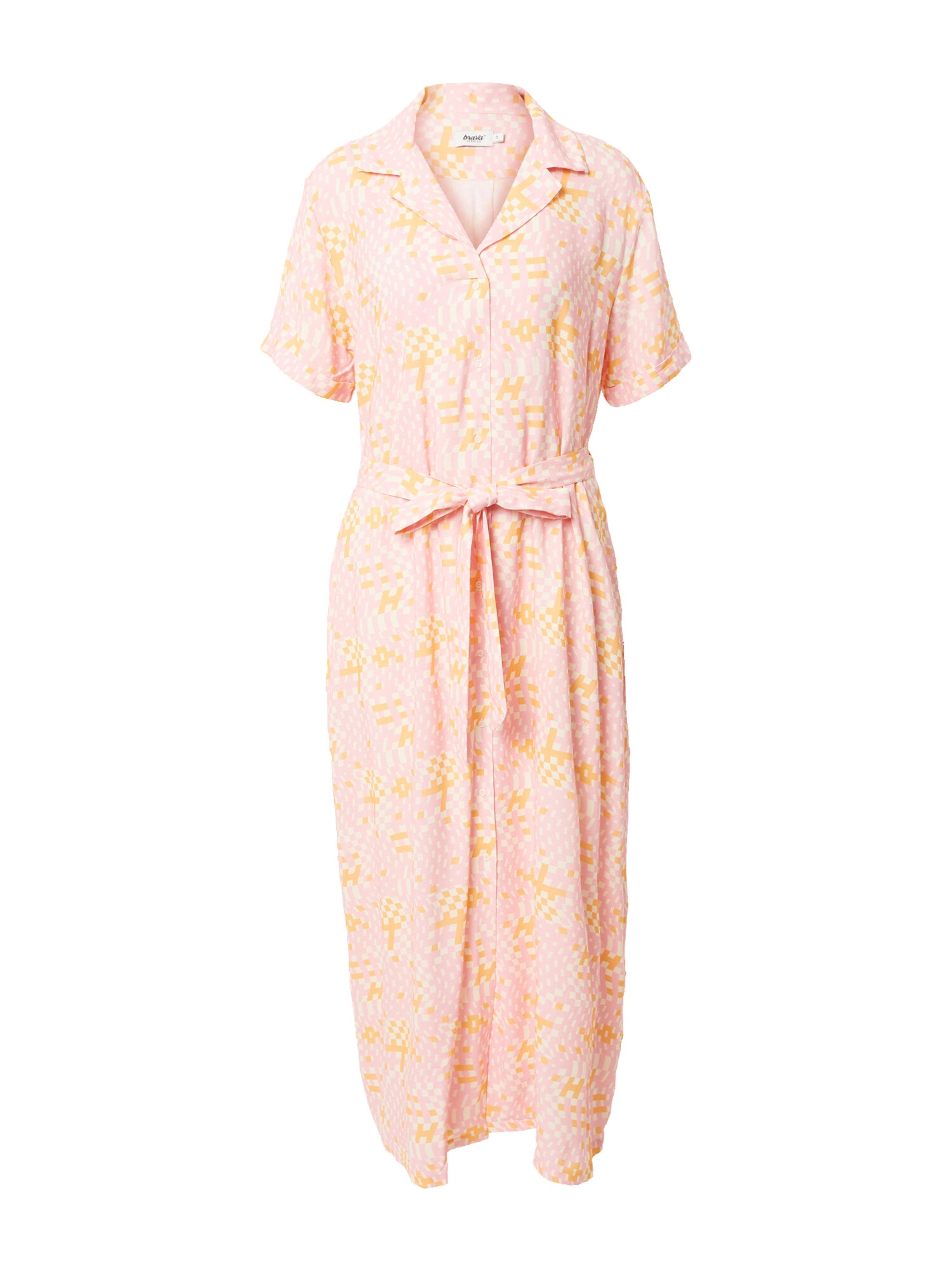 Brava Fabrics Palaidinės tipo suknelė 'Dizzy' oranžinė / rožių spalva / balta