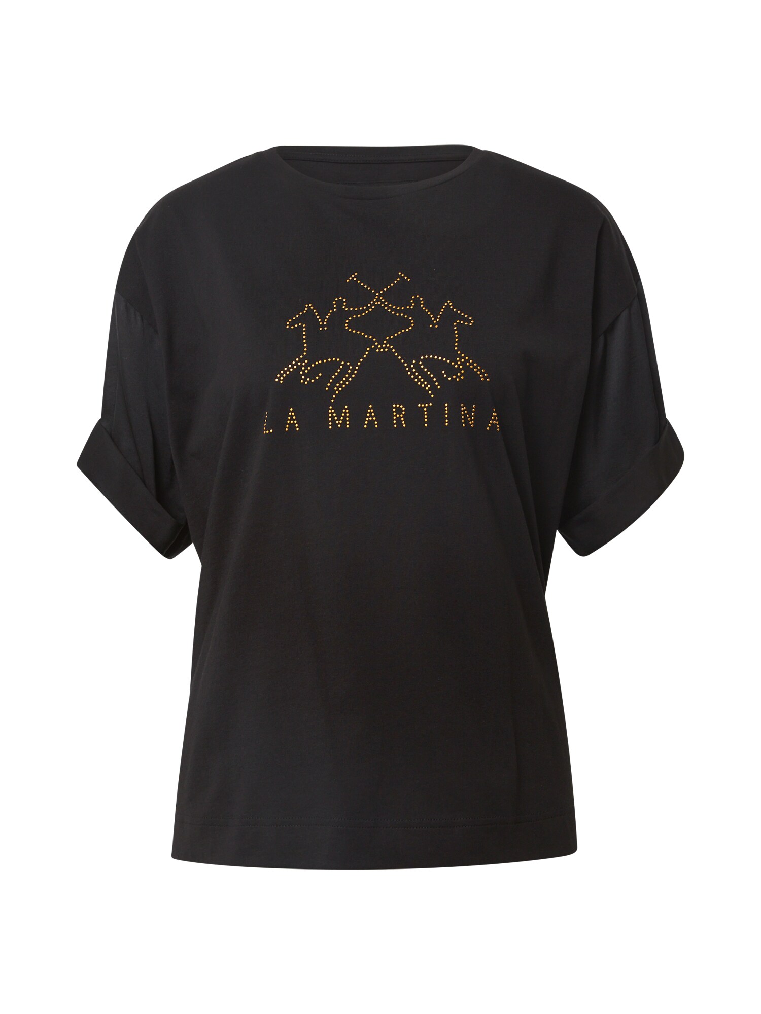 La Martina Marškinėliai  juoda / auksas