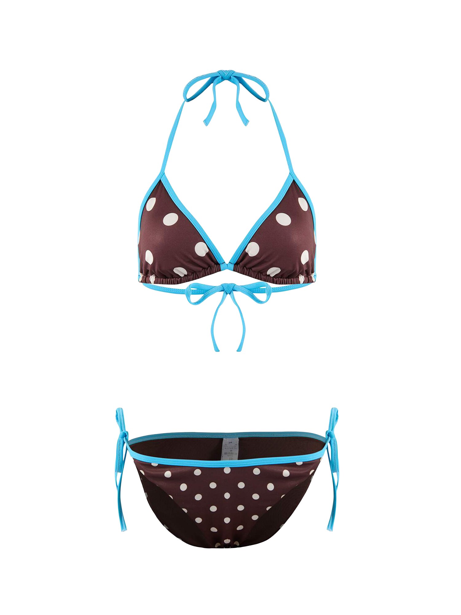 Trendyol Bikiny  azúrová / tmavohnedá / biela