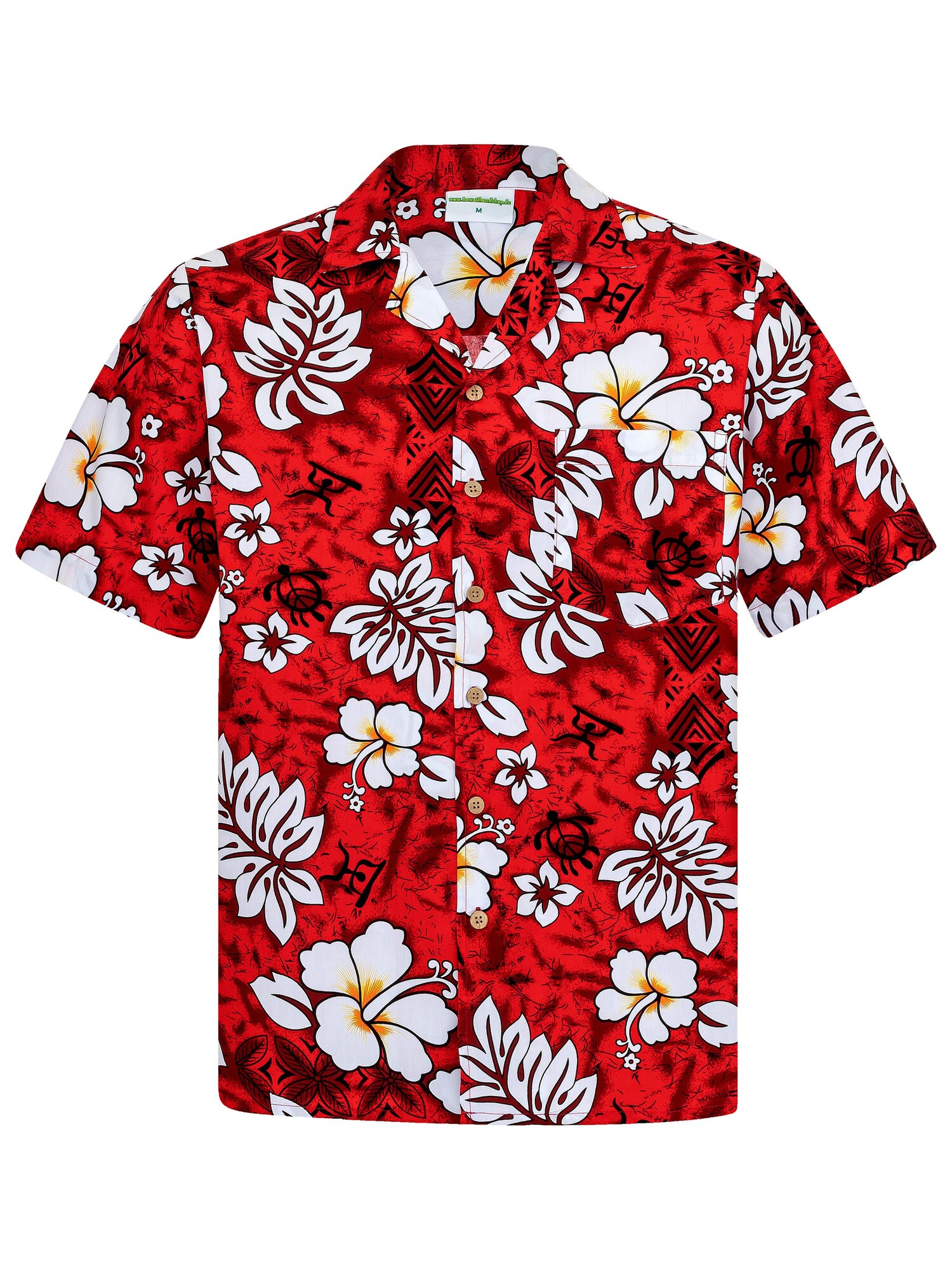Hawaiihemdshop.de Camisa 'Hawaiihemd "Classic Flowers (red)"' rojo