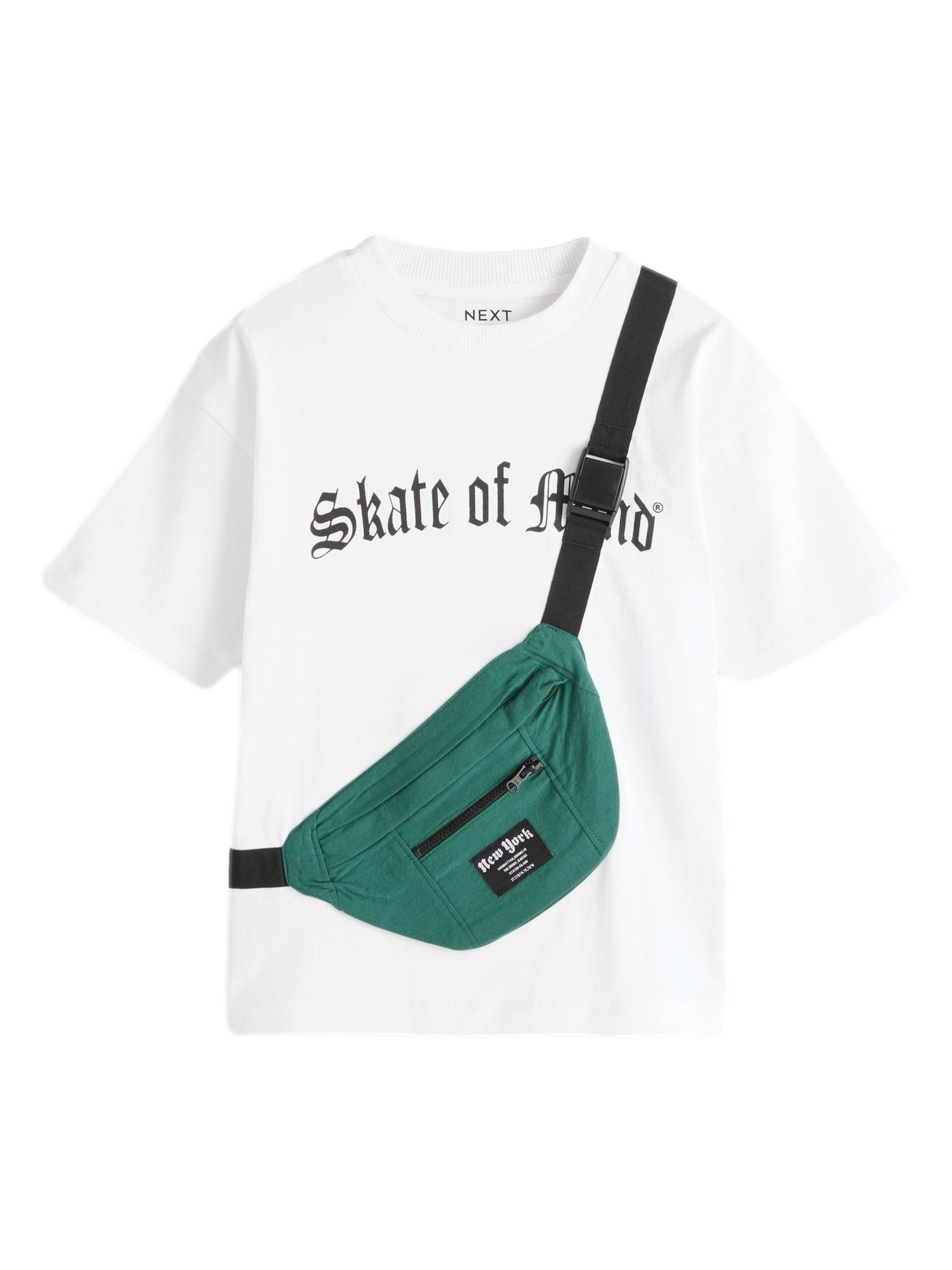Next Tricou  verde / negru / alb