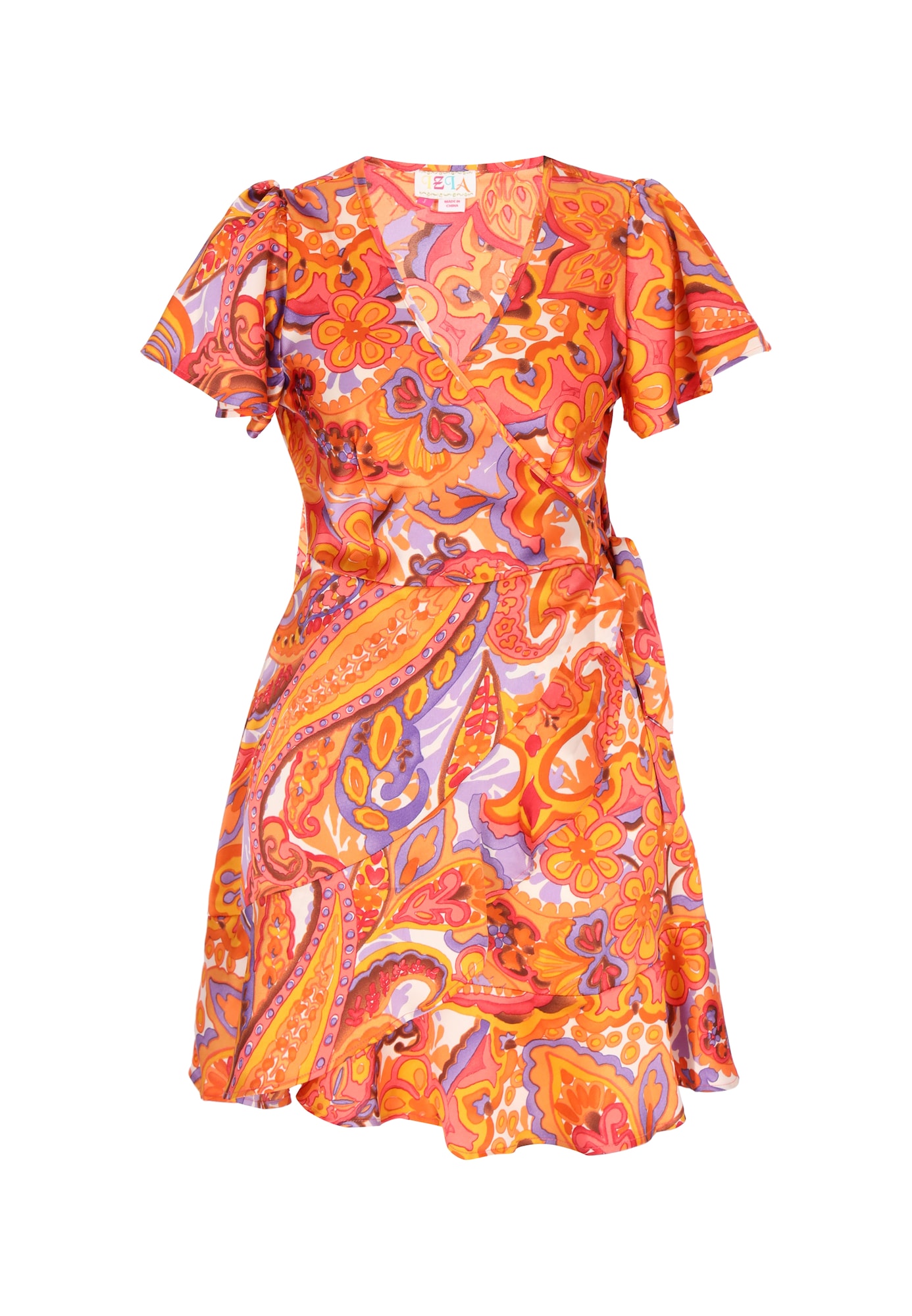 IZIA Vestido 'Festival' lila claro / naranja / rojo claro / blanco