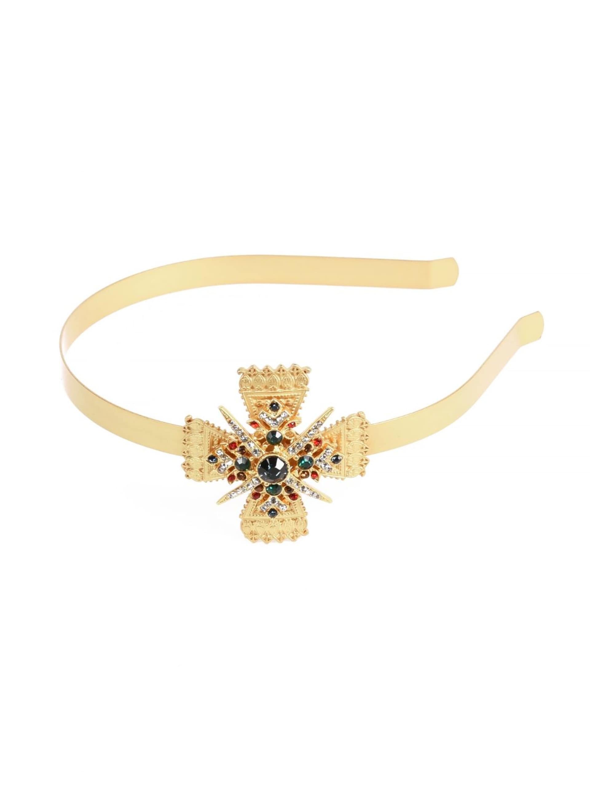 Addicted2 Hårsmycke 'Frida cerchietto placcato oro con croce di cristallo' guld håraccessoarer dam