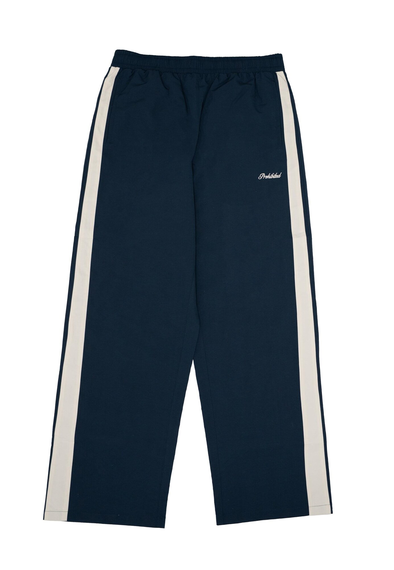 Prohibited Pantaloni  bleumarin / alb