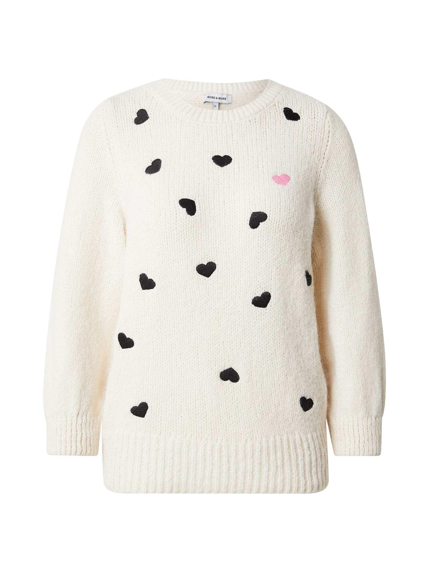 MORE & MORE Pulover  roz / negru / alb murdar