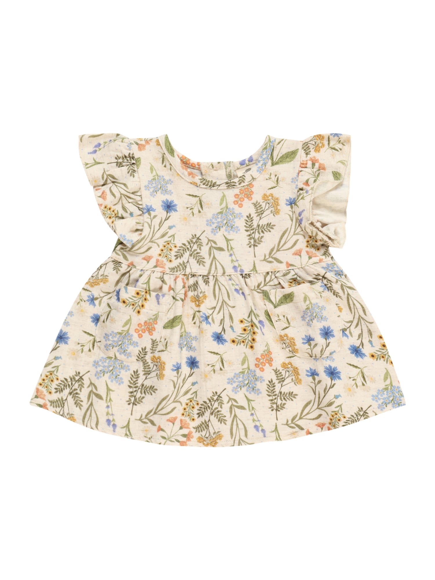 Walkiddy Vestido  azul / verde / laranja / offwhite