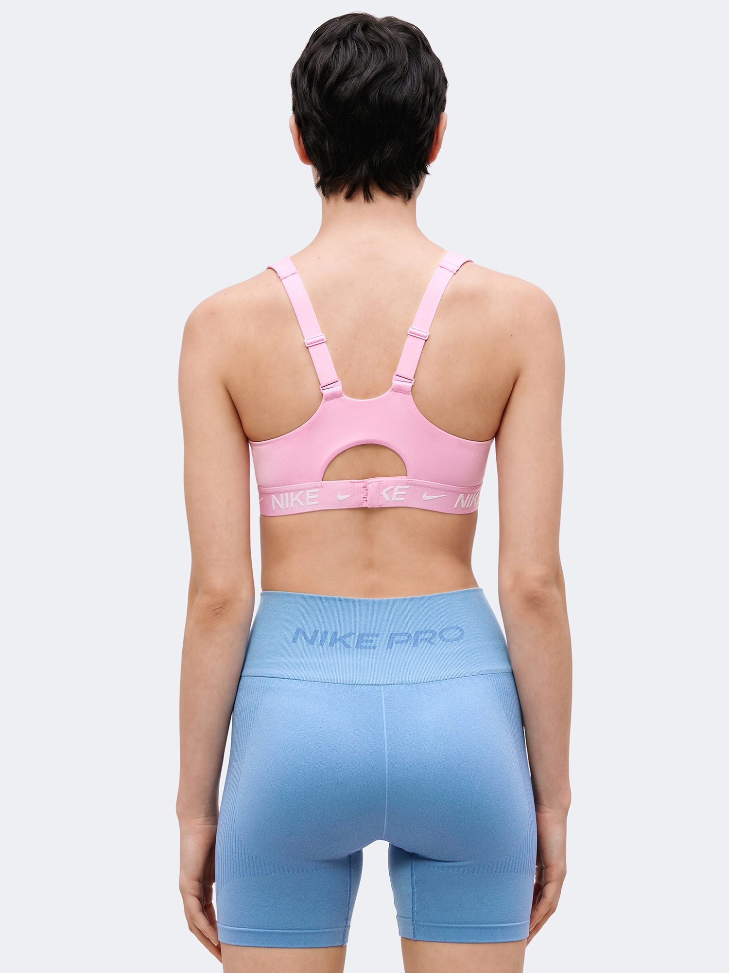 NIKE Sujetador deportivo 'INDY'  rosa / blanco – imagen 4