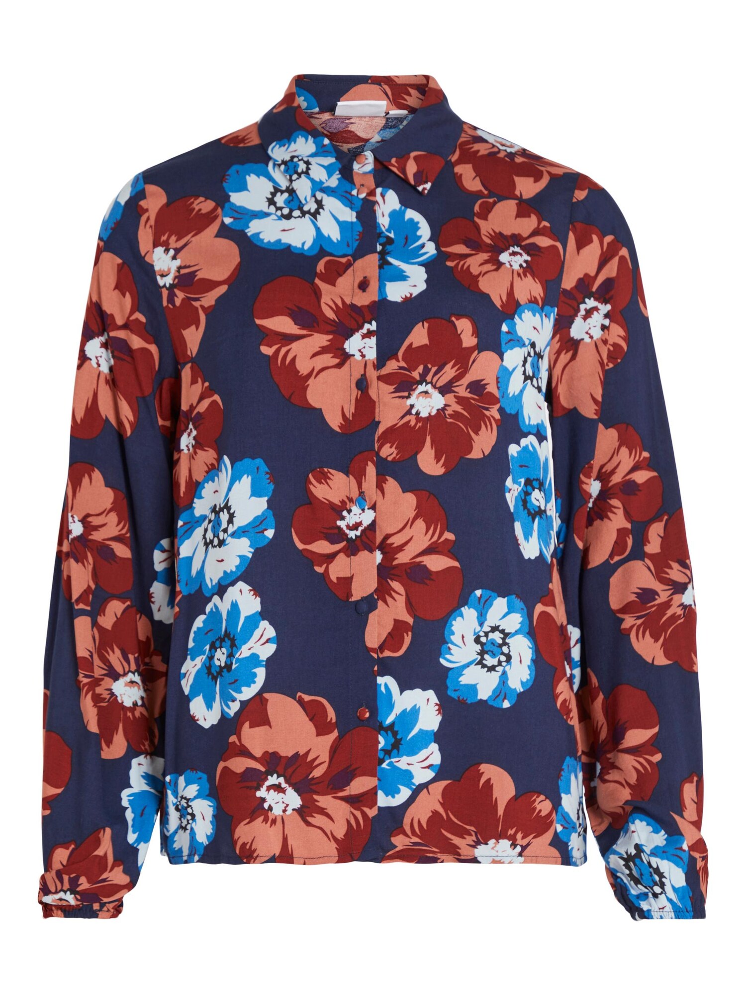 Vila VILA Bluse 'Eva' blau / rostrot / pastellrot / weiß