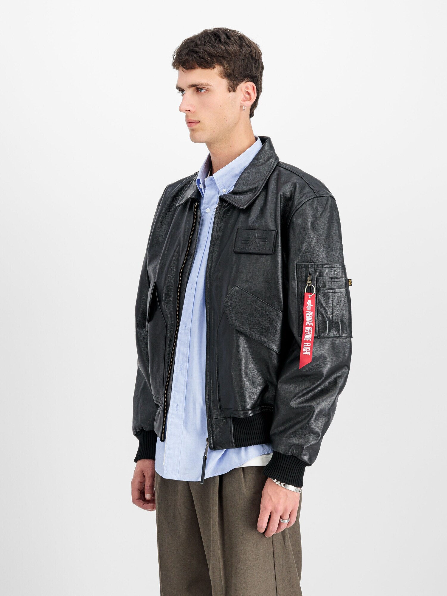 ALPHA INDUSTRIES Geacă de primăvară-toamnă CWU-45/P Heritage negru