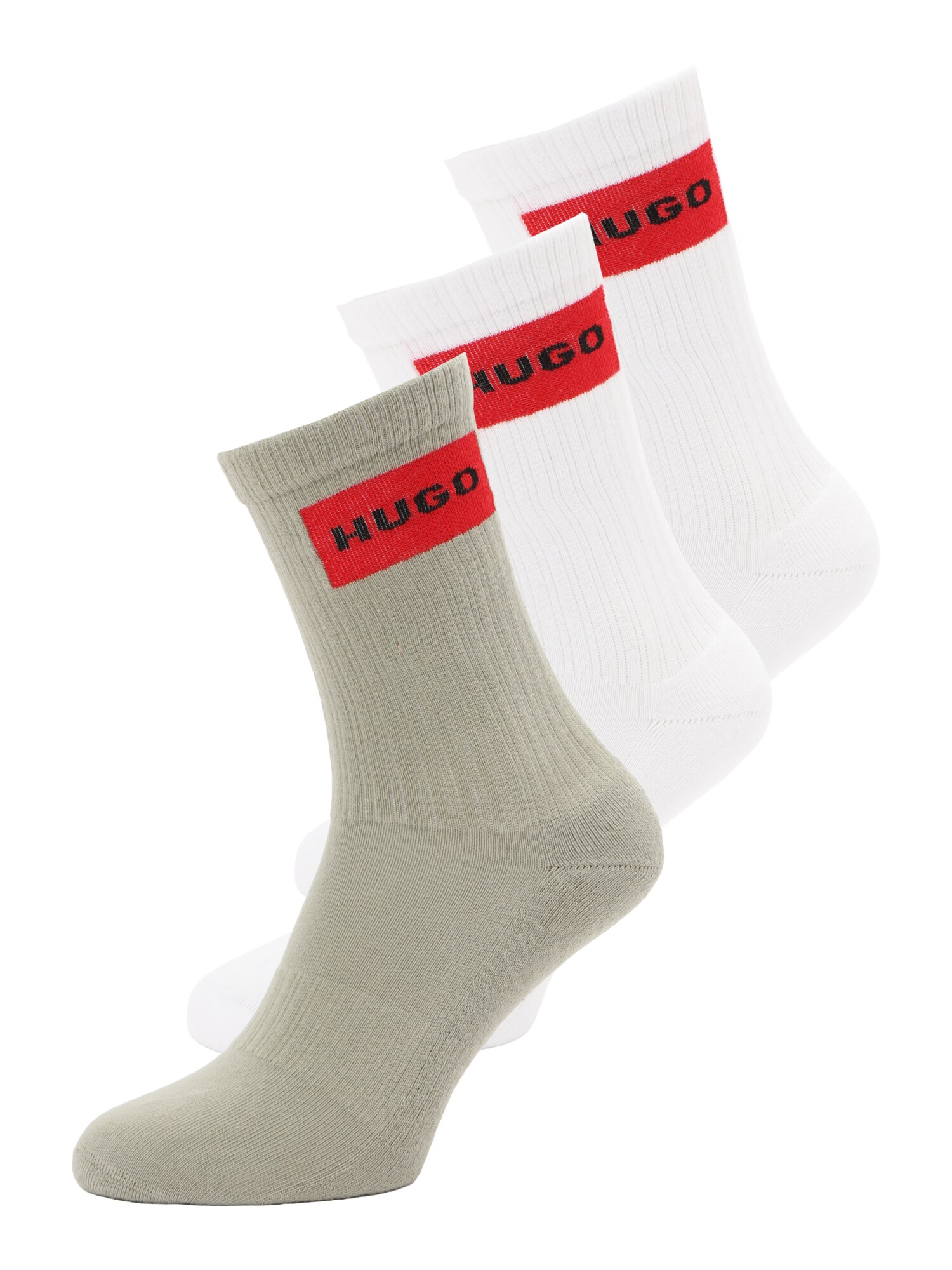 HUGO Șosete  kaki / roșu / negru / alb
