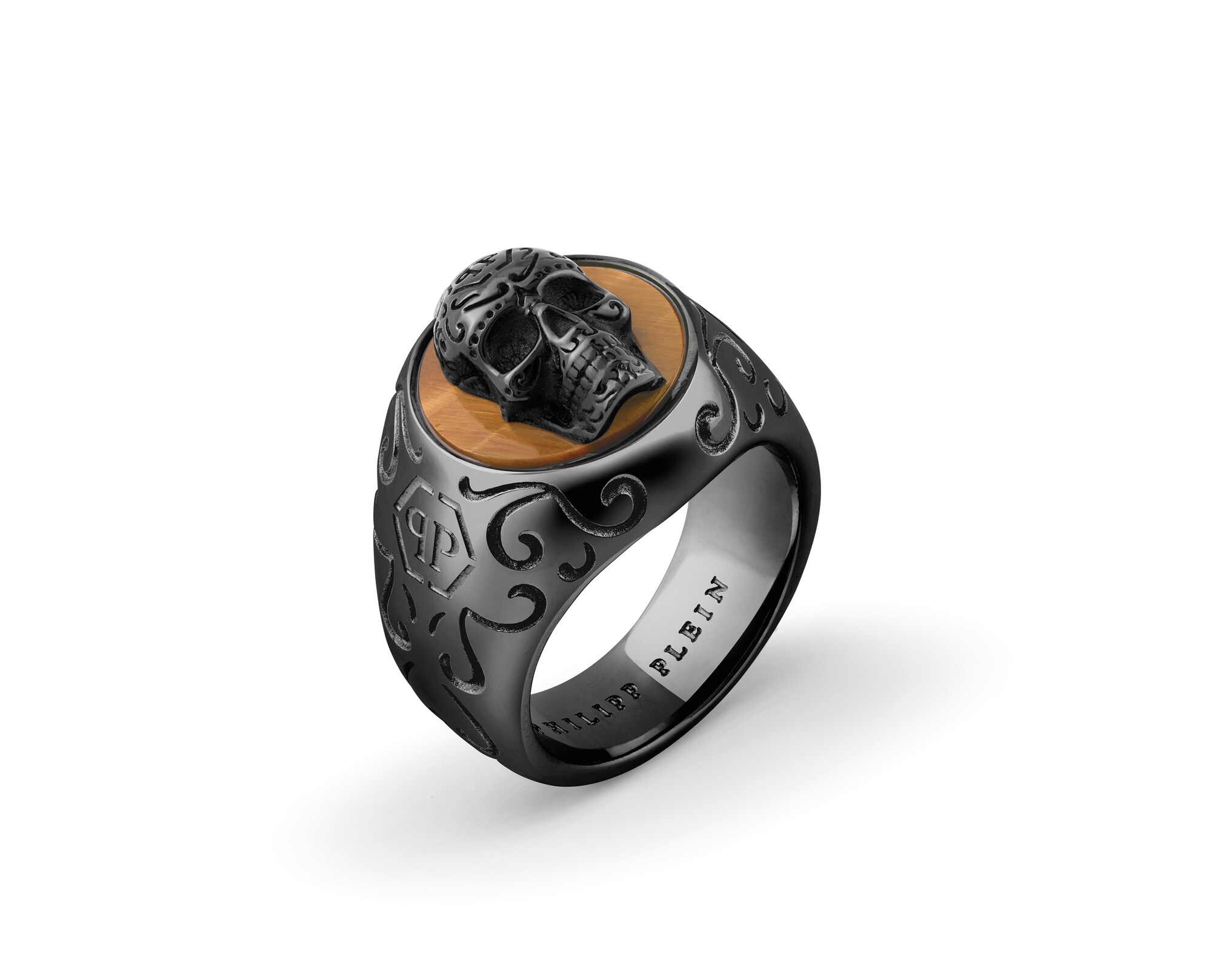 Philipp Plein Jewellery Ring 'Plein Elite' Grijs / Antraciet