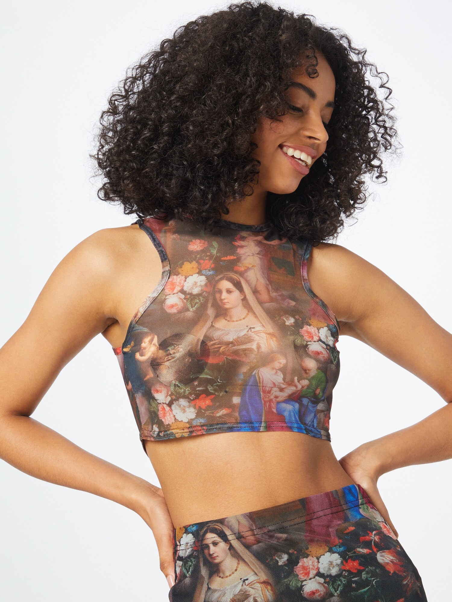 Nasty Gal Top  kobaltkék / barna / vegyes színek / piros termék 2. képe