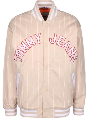 Tommy Jeans Tussenjas ‘Relax’ Beige / Rood / Wit