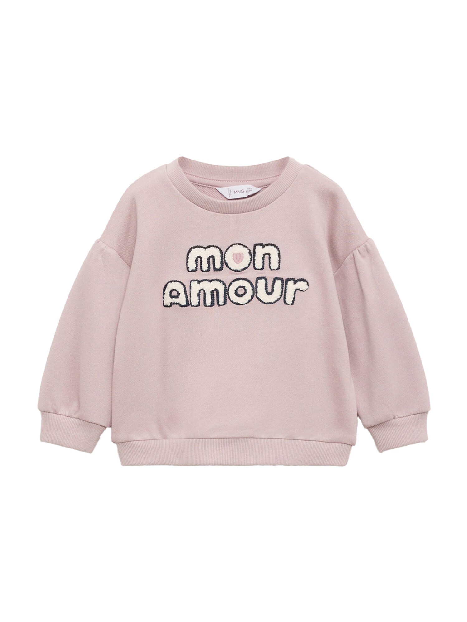 MANGO KIDS Tréning póló 'AMOUR'  rózsaszín / fekete / gyapjúfehér akciós termékkép 1