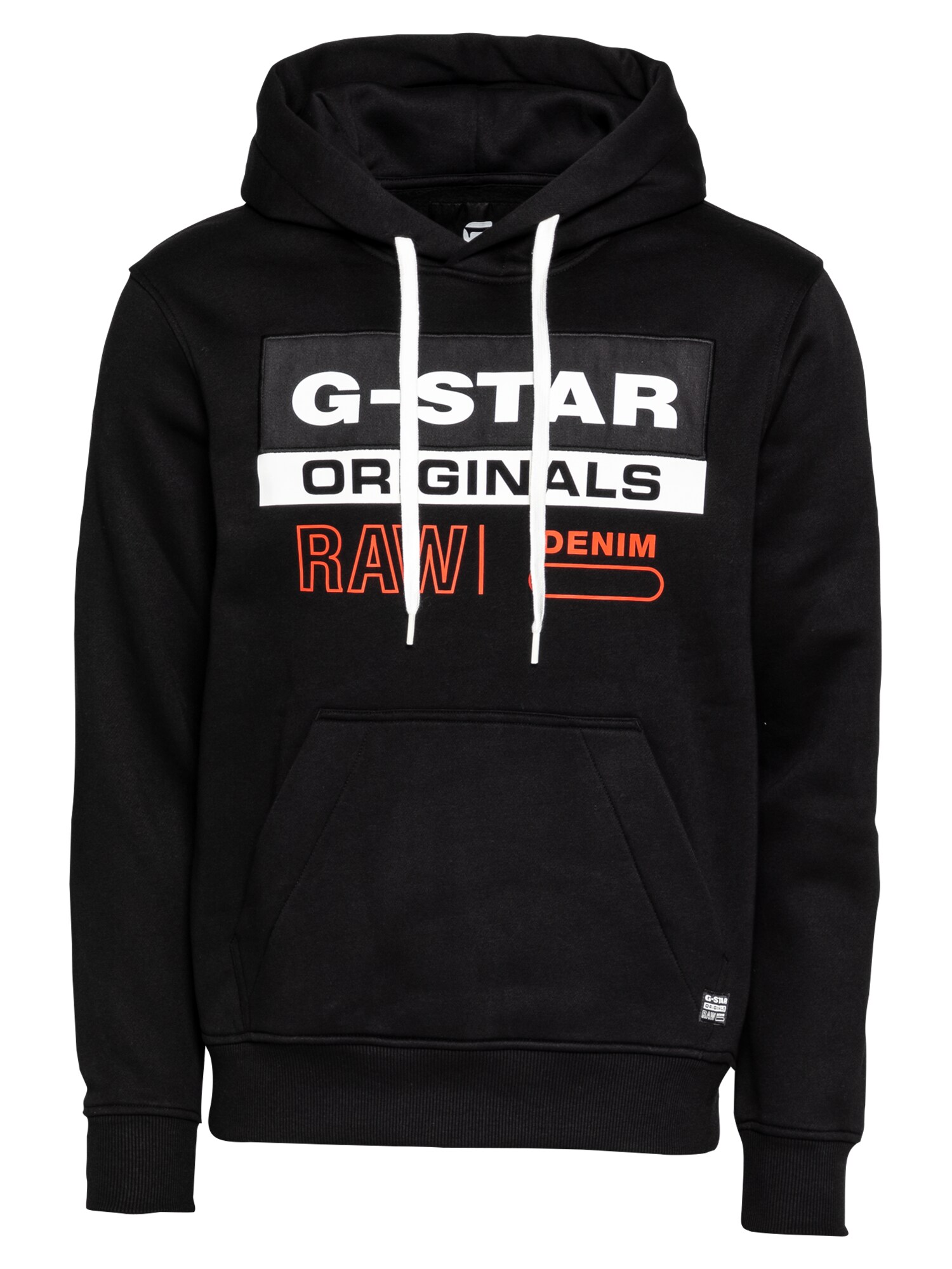 G-Star RAW Megztinis be užsegimo  juoda / balta / tamsiai oranžinė