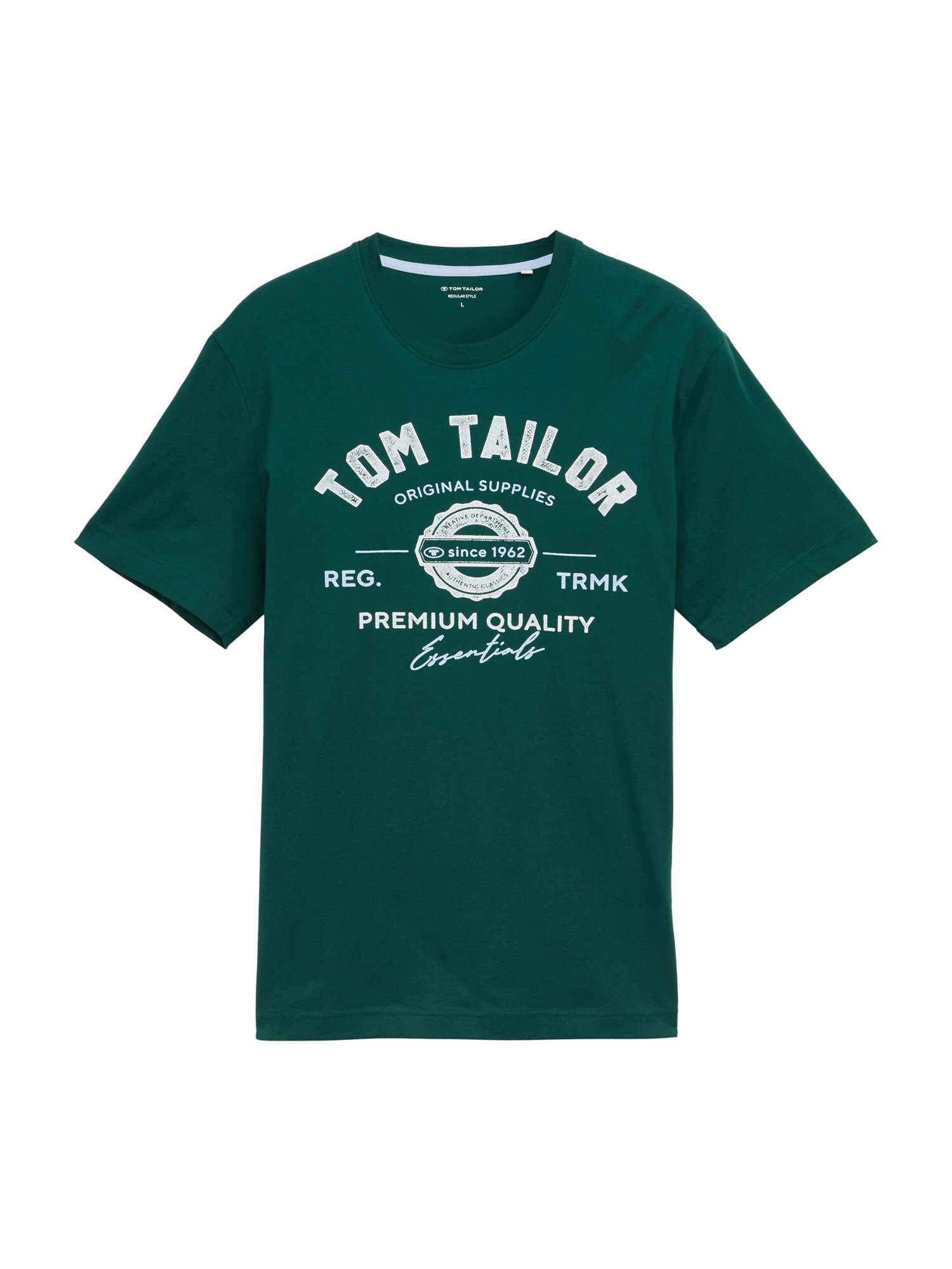 TOM TAILOR Póló  fenyő / fehér akciós termékkép 1