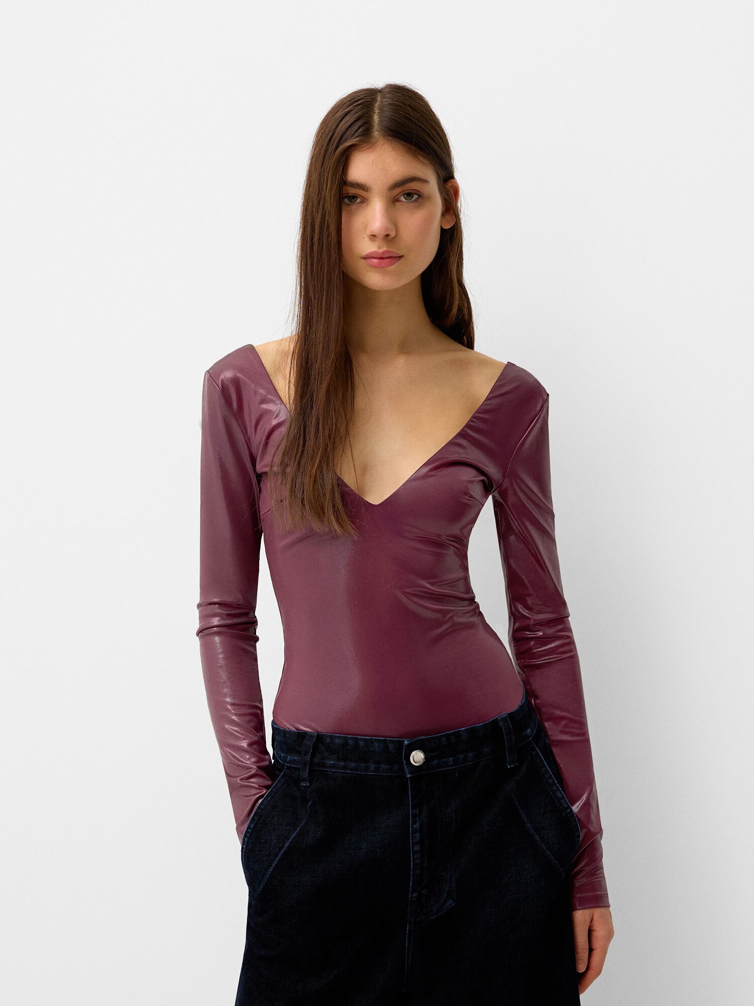 Bershka Rövid body  ciklámen termék 2. képe