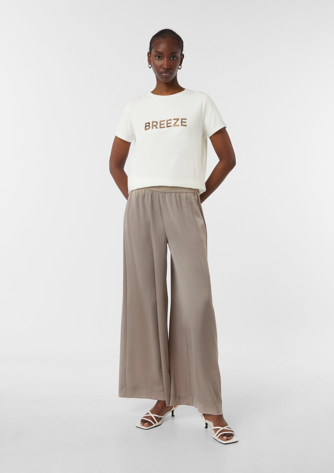COMMA Póló  bronz / fehér termék 2. képe
