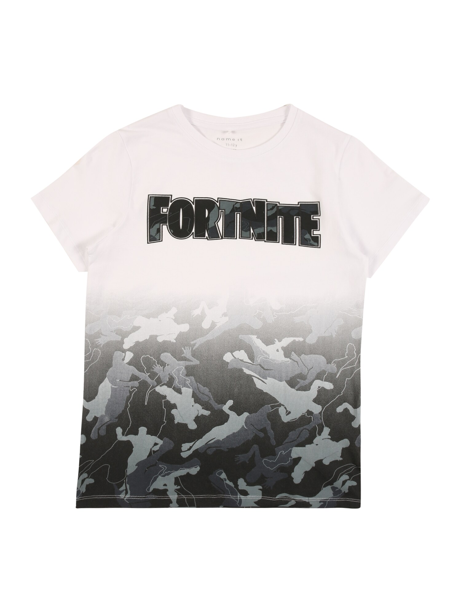 NAME IT Marškinėliai 'FORTNITE'  pilka / balta / juoda
