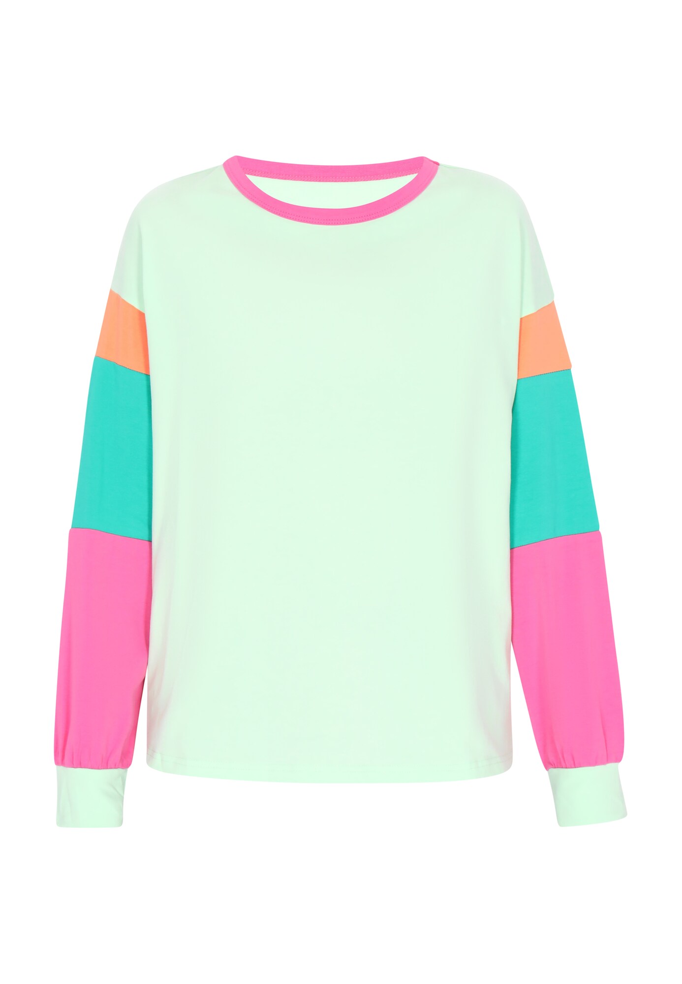 MYMO Tricou  turcoaz / verde pastel / portocaliu / roz