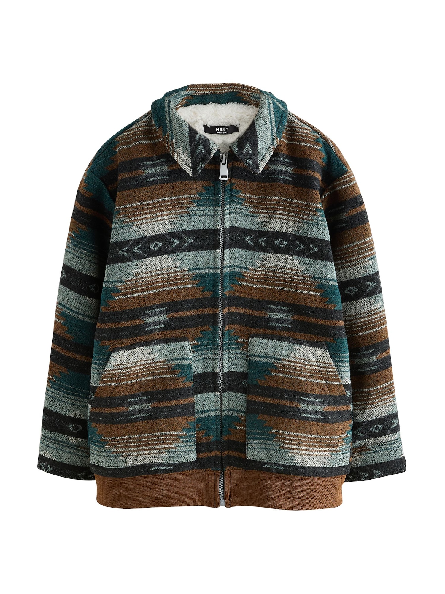 Next Geacă de primăvară-toamnă maro / verde petrol / verde pastel / negru