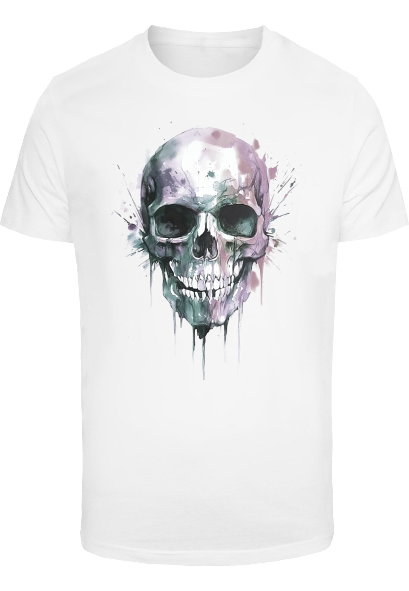 Mister Tee Tricou Colorful Skull  verde pin / mauve / negru / alb