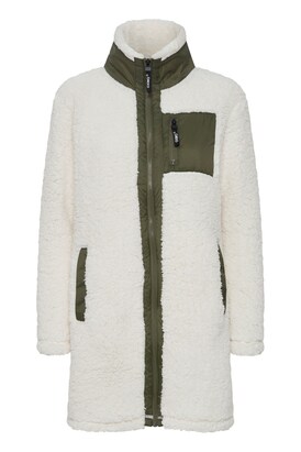 Oxmo Fleece jas ‘OXELINE’ Groen / Wit