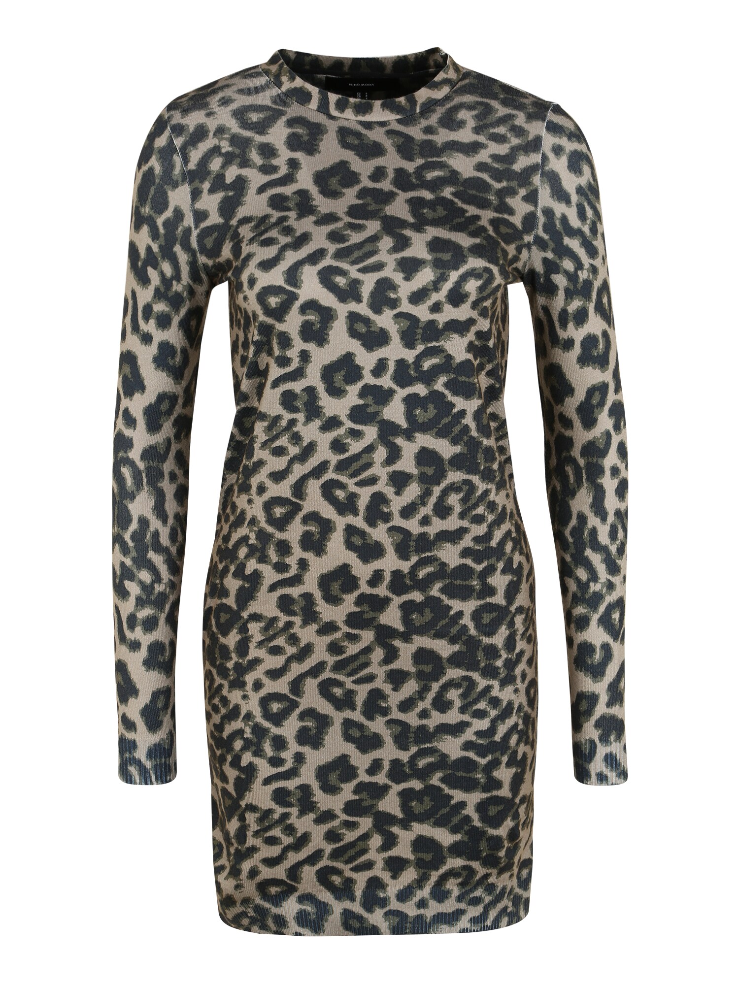 Vero Moda Petite Megzta suknelė 'Howl'  ruda / žalia / juoda