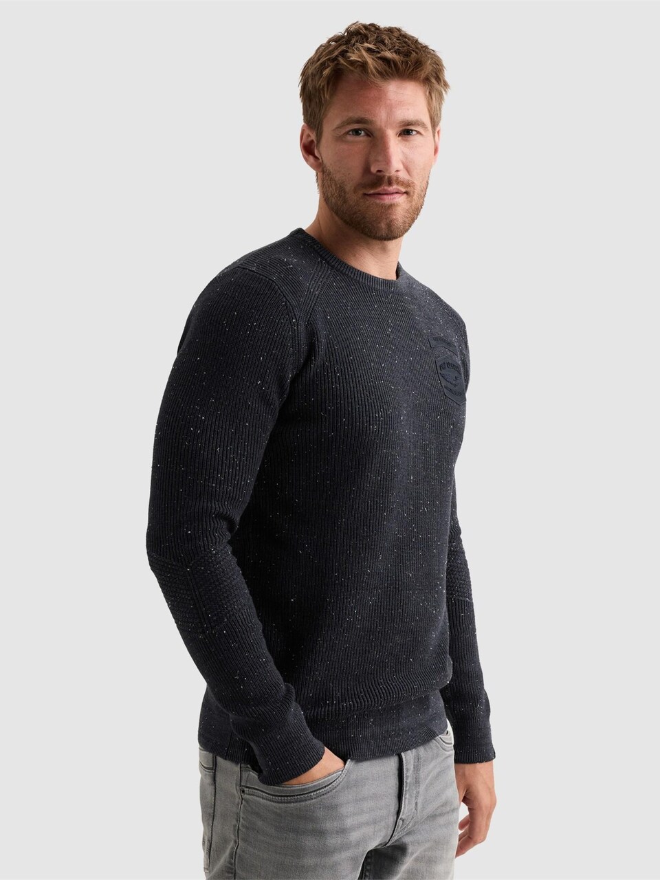 Tröja 'Pullover in a cotton blend with badges'