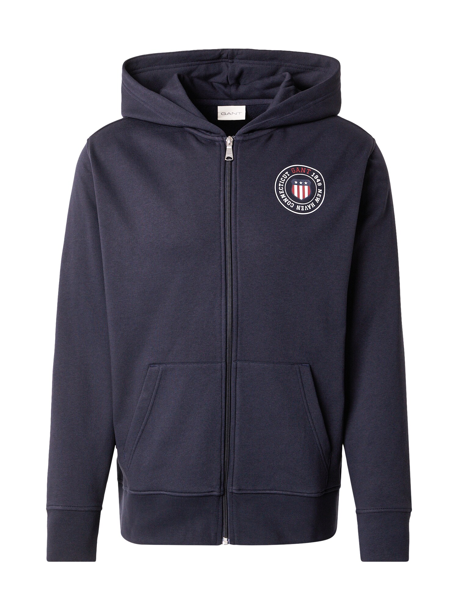 GANT Sudadera con cremallera  azul oscuro / rojo / blanco