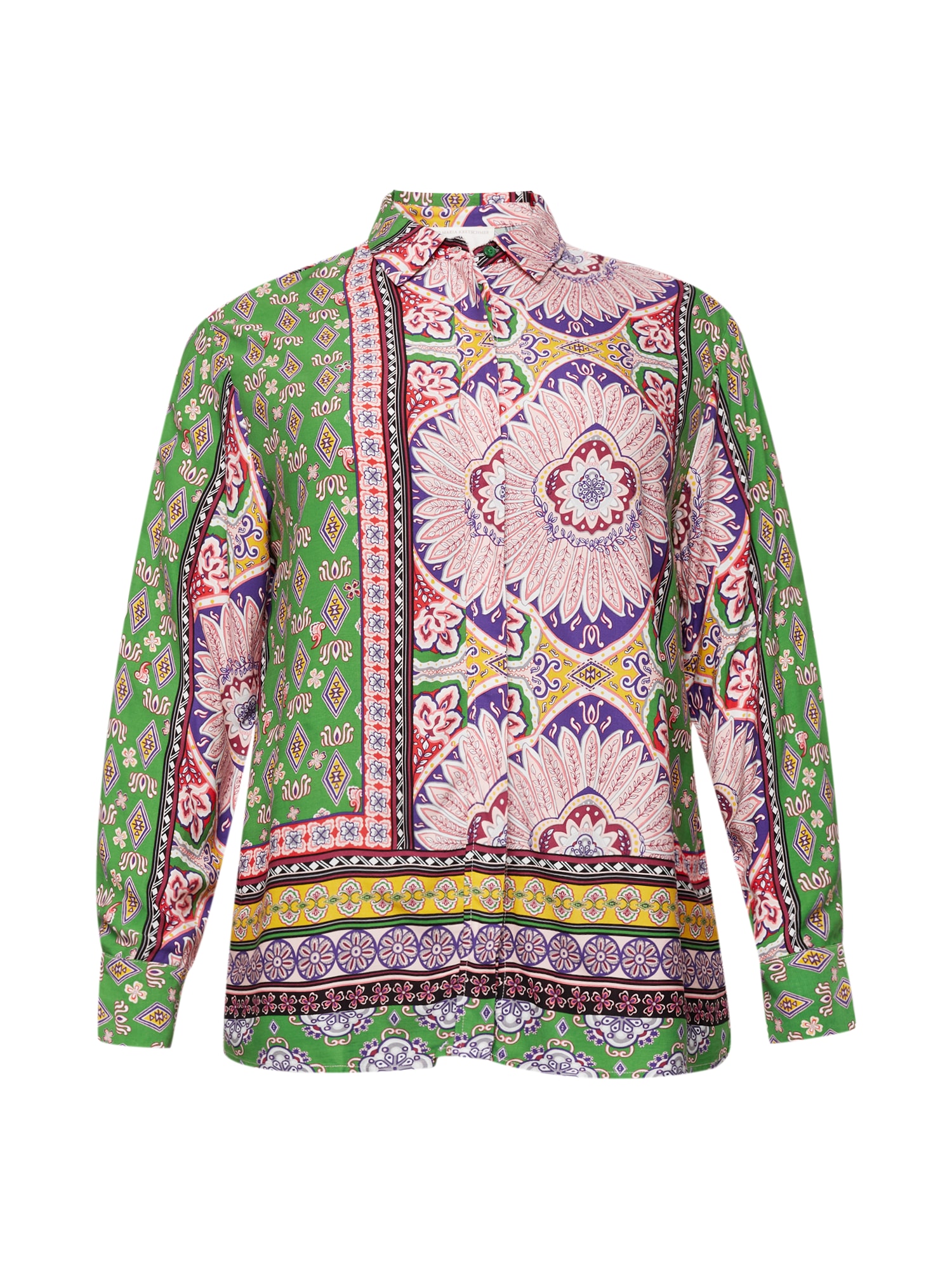 Guido Maria Kretschmer Curvy Collection Guido Maria Kretschmer Curvy Collection Bluse 'Florina' grün / aubergine / rosa / rostrot